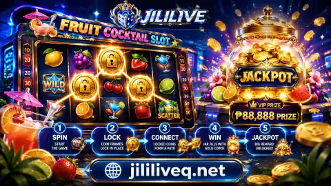 JILILIVE slot symbol scene featuring crown, sapphire, bell and treasure chest
